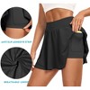 FIONECA Tennis Skirt Pleated Skorts for Woman Double Ruffle Golf Skirts for Women Skort with Pockets Tummy Control Athletic - 3 of 4