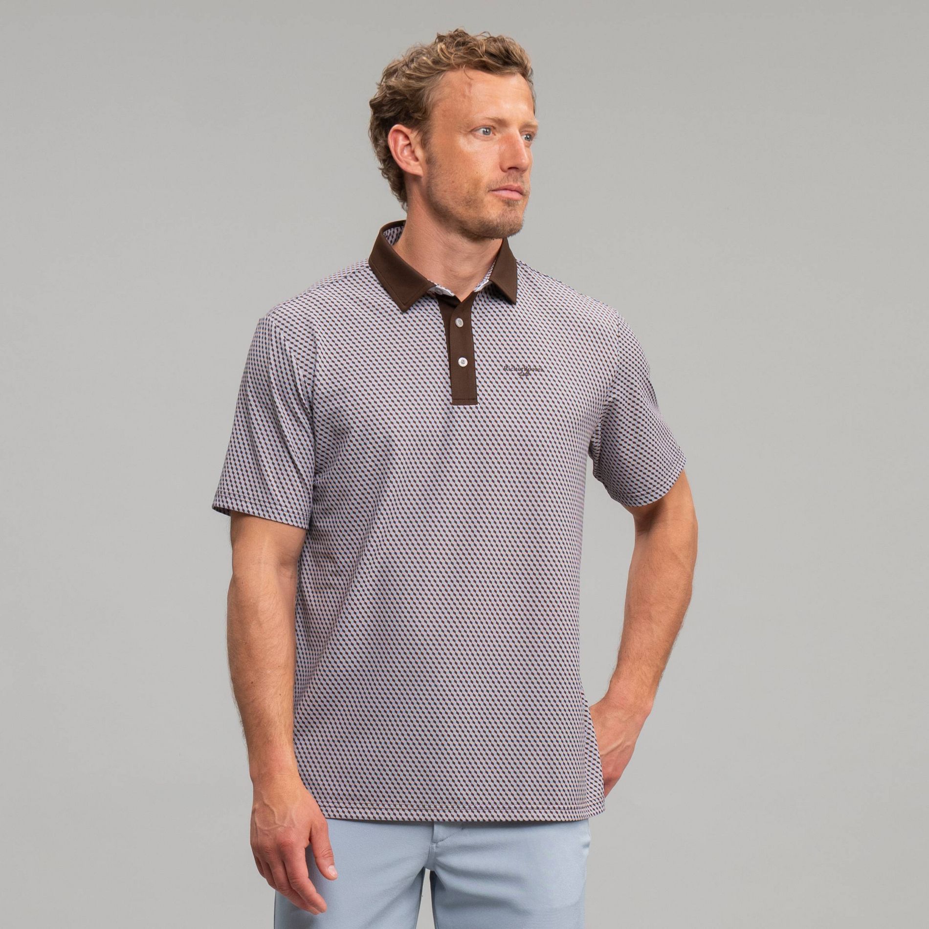 Richer Poorer Men's Micro Pique Printed Polo Shirt