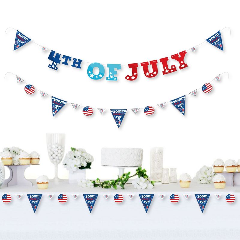 Big Dot of Happiness Firecracker 4th of July - Red, White &  Blue Party Letter Banner Decoration - 36 Banner Cutouts & 4th of July Banner Letters, 2 of 8