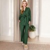 Anna-Kaci Lounge Women's Wrap Top and Wide-Leg Pants Set with Tie Waist - 2 of 4