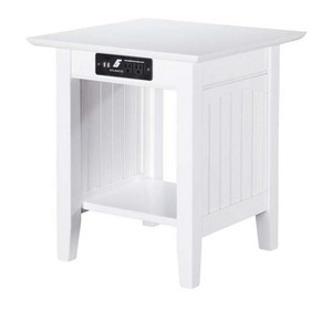 AFI Furnishings Nantucket End Table with Charging Station in White - 1 of 4