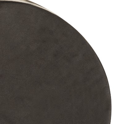 Bronze Round Mirrored Glass Decorative Tray, 16 Inch