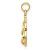 Black Bow Jewelry 14k Yellow Gold 3D Textured Flip Flops Pendant - 2 of 4