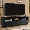 Racxily Mid-Century Modern TV Stand - Mid-Century 63'' Farmhouse Entertainment Cabinet, Louver Design, P2 MDF, Living Room, Black (Fits 75'' TVs) - 2 of 4