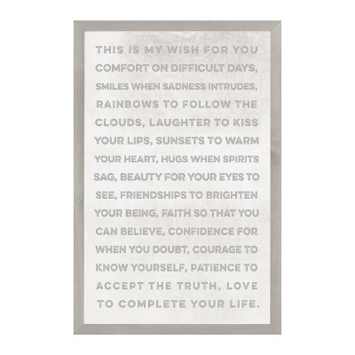 16" x 24" This is My Wish Wall Art Board Gray - Petal Lane