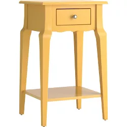 Hale 1 Drawer Wood Storage End Table Yellow - Inspire Q