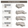 SKRAN Modern Sectional Sofa，101*66"L-shapedwith Polyester Fabric Couch Set Movable Ottoman for Living Room, Apartment(Beige) - 4 of 4