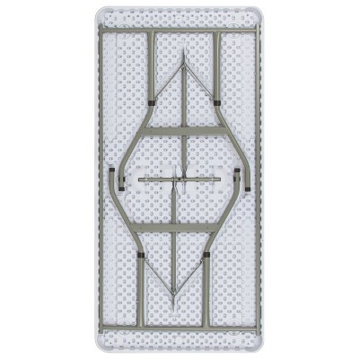 Adjustable Gray Metal Frame White Plastic Folding Table