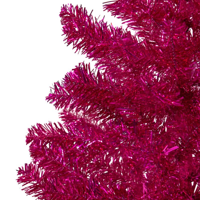 Northlight 3' Metallic Pink Tinsel Artificial Christmas Tree - Unlit, 4 of 8