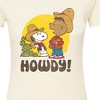 Women's - Peanuts - Franklin And Snoopy Howdy Fitted Graphic T-Shirt - 2 of 4