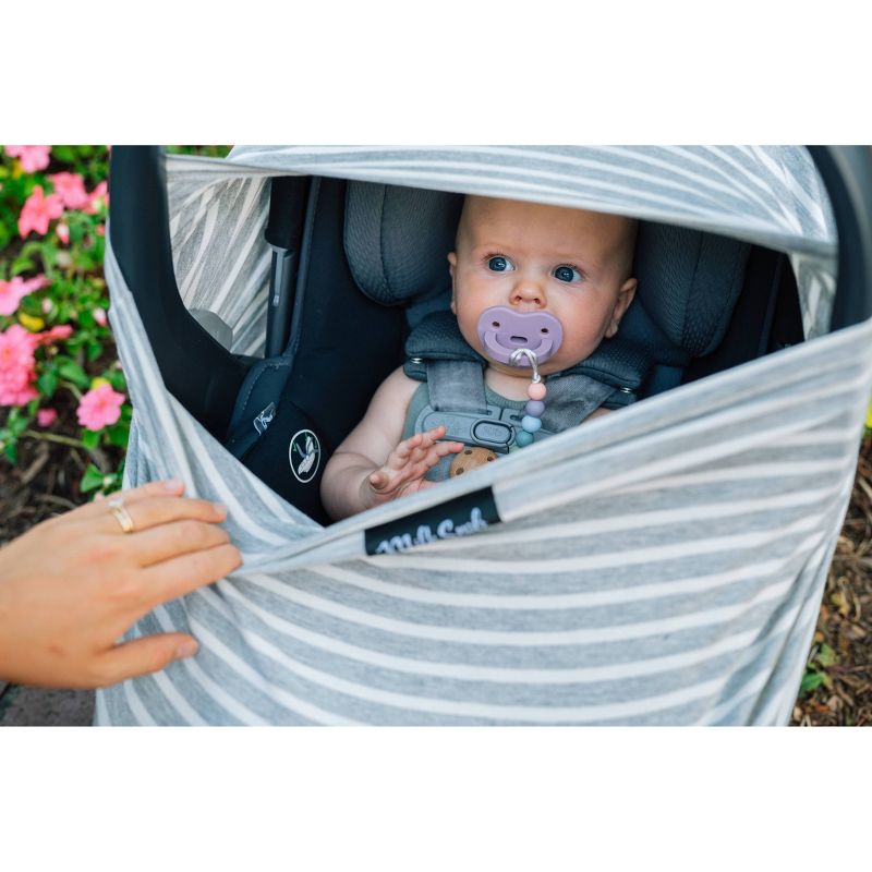 Milk Snob Nursing Cover/Baby Car Seat Canopy - Heather Stripe, 4 of 5