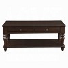 Vynxaria Walnut Finish Lift Top Coffee Table Rectangular, 2 Storage Compartments, Bottom Open Shelf, Wooden Turned Legs, 48"W×26"D×20"~30"H - 3 of 4