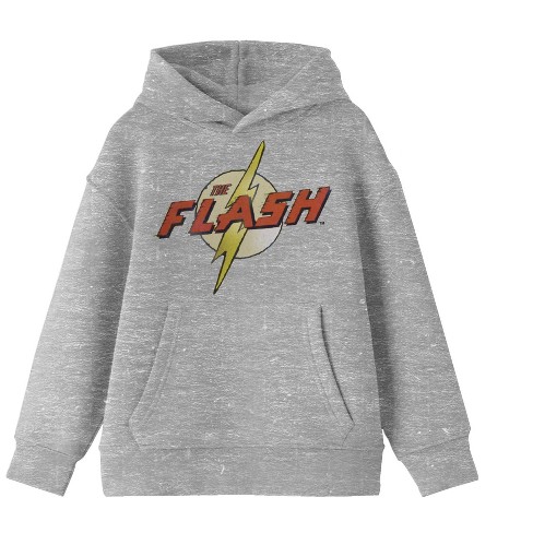 Flash Vintage Comics Logo Boy s Athletic Heather Sweatshirt Large