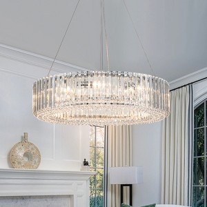 LLHZSY 8-Lights Crystal Pendant Chandelier for Dinning Room Living Room-26" -Chrome - 1 of 4