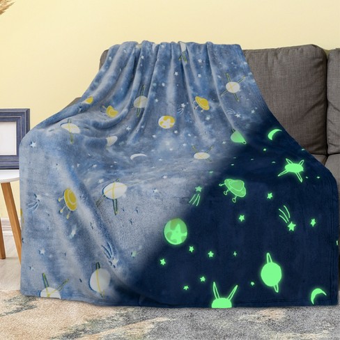 Pavilia Glow In The Dark Blanket For Girls Boys, Soft Gift Toy Throw For  Birthday Christmas Kids Room Decor, Planet/twin - 60x80 : Target