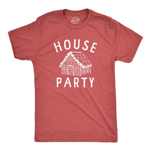 Mens House Party T Shirt Funny Xmas Gingerbread Cookie Decoration Joke Tee For Guys - Crazy Dog Men's T Shirt - image 1 of 4