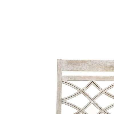 Cillin Antique White Upholstered Cross Back Side Chair Set