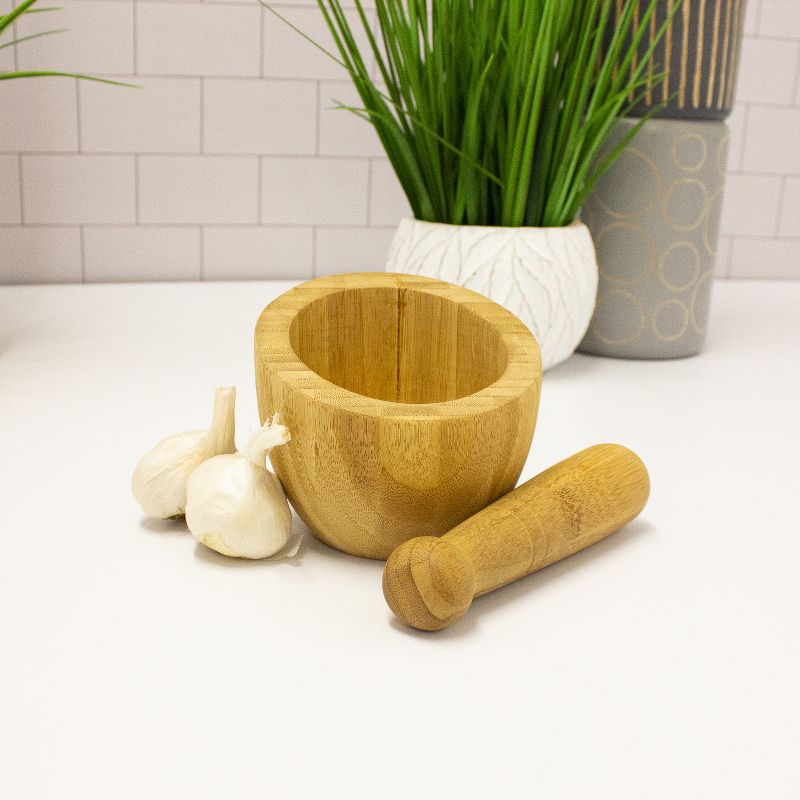 BergHOFF Bamboo 2Pc Natural Mortar and Pestle, 2 of 6