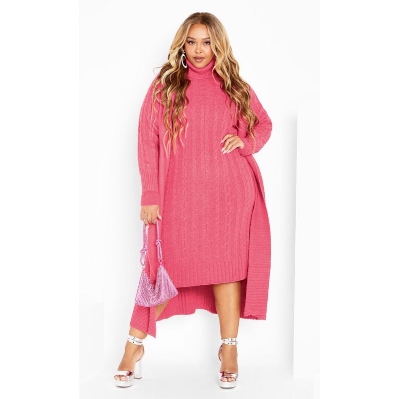 Women's Plus Size Kenzi Dress - vibrant pink | CITY CHIC, 2 of 7