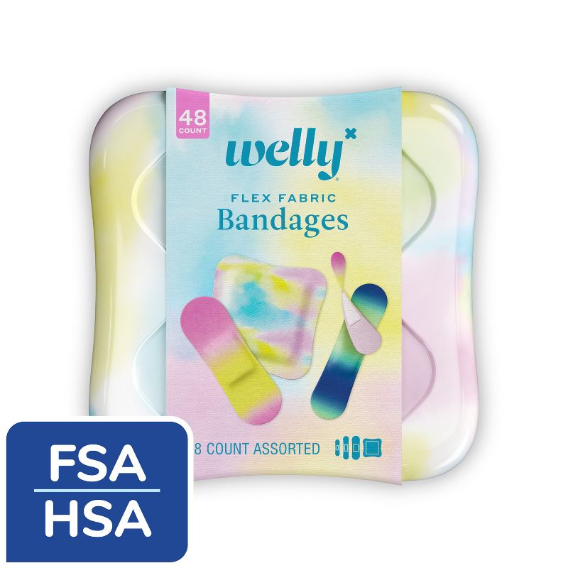 Welly Kid&#39;s Flex Fabric Bandages - Colorwash Tie Dye - 48ct, 5 of 11