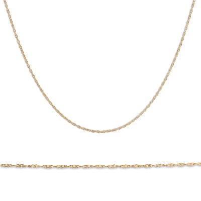 Pompeii3 Solid 10k Yellow Gold 18" Dainty Chain With Spring Ring