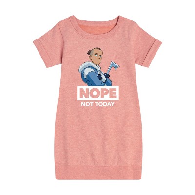 - Avatar: The Last Airbender - Sokka Nope Graphic Short Sleeve Fleece Dress