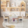 Kids Table and Chair Set - 4 in 1 Wooden Activity Table & 2 Chairs, Storage Drawer, Detachable Tabletop, for Drawing, Reading, Crafts - 4 of 4
