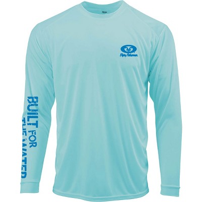 Flying Fisherman Built For Water Performance Long Sleeve T-Shirt - Aqua