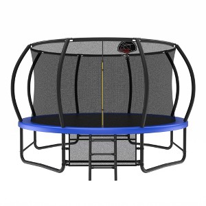 Jump Into Fun 14FT Outdoor Trampoline for Kids With Ladder,  Enclosure Net, Anti Rust Coating, Basketball Hoop For Kids and Adults - 1 of 4