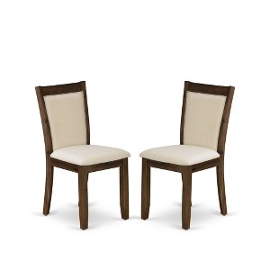 East West Furniture,Kitchen Chairs Set of 2 - Linen Fabric Seat and High Chair Back - 1 of 4