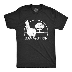 Mens Llamageddon T Shirt Funny Sarcastic Dooms Day Llama Explosion Graphic Tee For Guys - Crazy Dog Men's T Shirt - 1 of 4