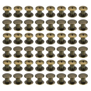 Unique Bargains Rust Proof Leather Belt Scrapbook Binding Accessories M5 Chicago Screws 50 Sets - 1 of 4