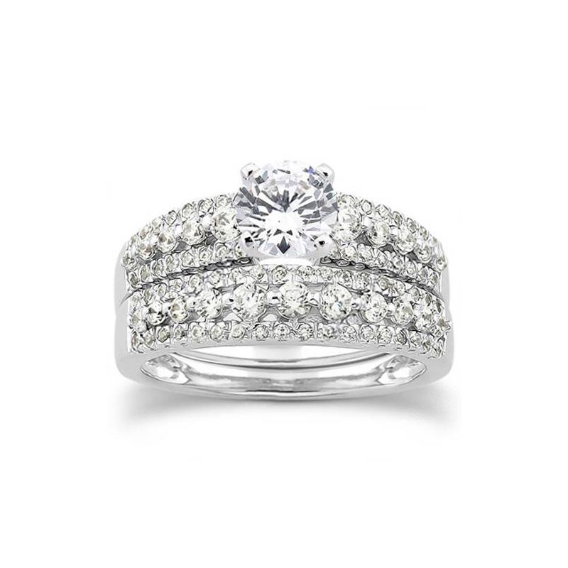 Pompeii3 7/8ct Diamond Engagement Wedding Bridal Ring Set, 1 of 5