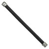 Black Bow Jewelry 11mm Antiqued Stainless Steel & Black Leather Woven Bracelet, 8.25 In - 2 of 4