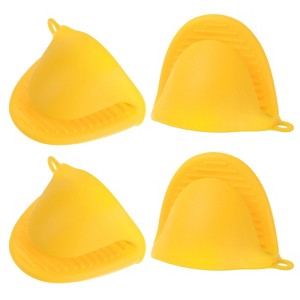 Unique Bargains Thickened Mini Oven Gloves Rubber Oven Mitts Pinch Rubber Pot Holder 4 Pcs - 1 of 4