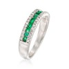 Ross-Simons 1.70 ct. t.w. Emerald and .20 ct. t.w. Diamond Ring in 14kt White Gold - 3 of 4
