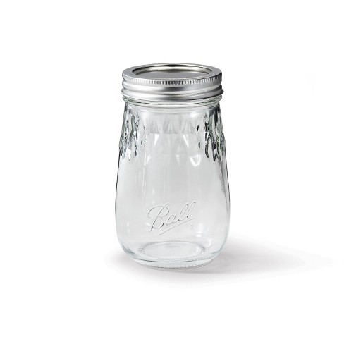 Choice 16 oz. Pint Wide Mouth Canning / Mason Jar with Silver Metal Lid and  Band - 12/Pack