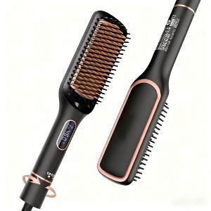 NICEBAY Hair Straightener Brush, LED Display Hair Straightening Brush, Auto-Off Straightener Comb for Women, 6 Temp sets - 1 of 4