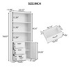 6-Tier Bookshelf with Door and 3 Drawers, 71" Tall Bookcase with 3-Tier Open Shelves, Wooden Book Shelf with Storage Cabinet - 3 of 4