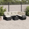 vidaXL 8 Piece Patio Sofa Set with Cushions Black Poly Rattan - 2 of 4