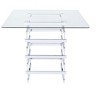 NicBex Dining Table 42" Modern Square Clear Glass Top Chrome Finish Counter Height Table for Dining Room - 2 of 4