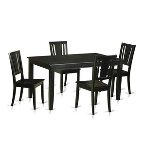 HomeStock 5-Pc Black Finish Solid Wood Top - Dining Room Set - Seats 4 - 1 of 4