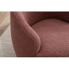 Red Teddy Fabric Swivel Armchair Bucket Chair with Black Powder Coating - 2 of 4