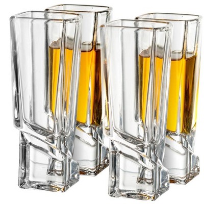 Joyjolt Saga Crystal Liquor Glasses - Set Of 4 Cordial Shot Glasses - 1.5  Oz : Target