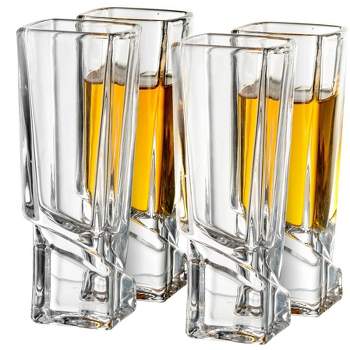 JoyJolt Aqua Vitae 9.6 oz. Off Base Square Whiskey Glasses (Set of 2)  AQ10151 - The Home Depot