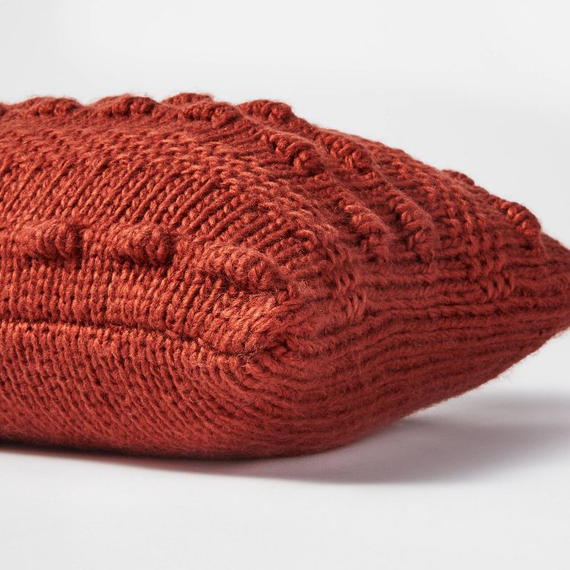 Oversized Bobble Knit Striped Lumbar Throw Pillow Red - Threshold&#8482; designed with Studio McGee, 5 of 7