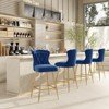 PAGED Modern Counter Height Bar Stools Set of 2, Velvet Wing-Back Bar Stools with Metal Legs for Kitchen Island, Home Bar - 2 of 4