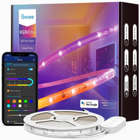 Govee 32.8ft RGBIC WiFi LED Strip Lights with Voice Control & Music Mode