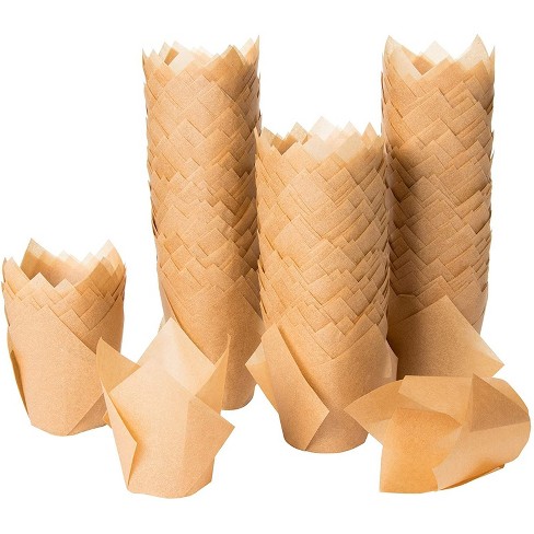 Juvale 300 Pack Medium Tulip Baking Paper Cupcake Liners Muffin Wrappers Cups For Party Kraft Brown Target