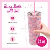 Barbie x Dragon Glassware 24 oz Vacuum Insulated Tumbler with Lid and Straws Shine Bright - 2 of 4